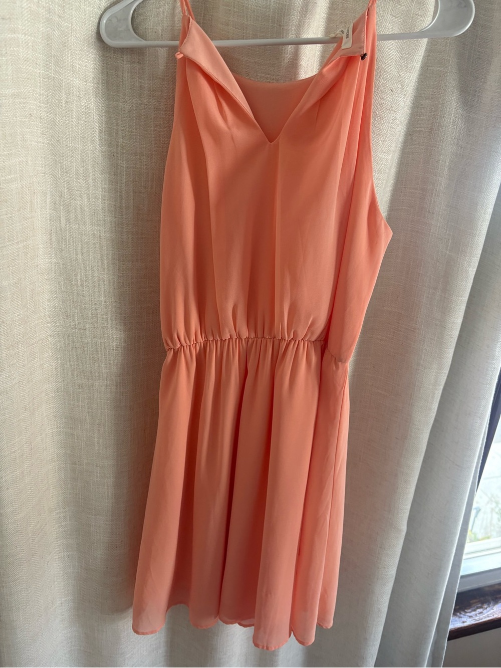 Maurices Coral Sleeveless High-Neck Mini Dress with Cinched Waist